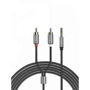 Кабель HOCO UPA10 AUX Jack 3.5 - 2RCA тюльпаны 1.5м серый металик