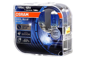 Набор ламп H4  60/55W 5000K 1860Lm COOL BLUE +100% 5000K OSRAM (2шт) (Гар)