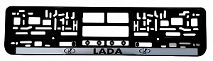 Рамка номерного знака с защелкой LADA (серебро)
