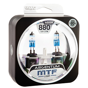 Набор ламп H27  27W 12V 4000K Argentum+80%  MTF 2шт  (#)