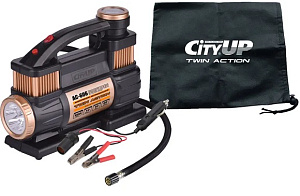 Компрессор CITY UP Twin Action двухпоршневой с фонарем AC-606  60л/мин