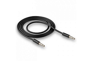 Кабель AUX 3,5мм A-A  WCA-049 4-х контактный 1м черный (пакет)  WALKER