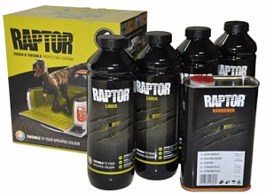 Покрытие защитное повышенной прочности, черное, с отверд. 2K U-POL  4 + 1 RAPTOR
