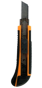 Нож 18мм ВИХРЬ  выдвижное лезвие, 2-х компонент. корпус, автомат. фиксатор