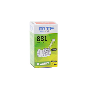 Лампа H27  27W 12V Long Life+30% (881)  MTF