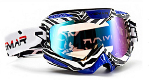 Очки кроссовые МОТО VEMAR VM-1023H (черно-белые, цветное стекло)