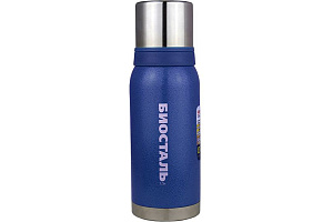 Термос BIOSTAL ОХОТА 1,0л 2 чашки, синий (gift)