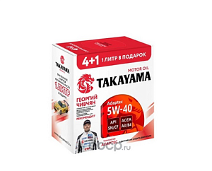 TAKAYAMA 5W-40 Adaptec (синт) SN/CF A3/B4  4л (АКЦИЯ 4+1) (мет.канистра)  масло моторное 