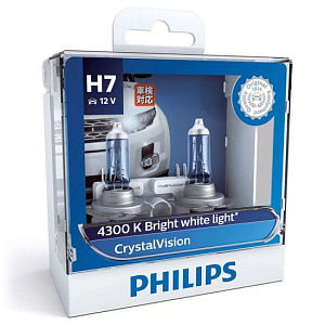 Лампа H7  55W 12V Crystal Vision Ultra+ W5W PHILIPS 2шт