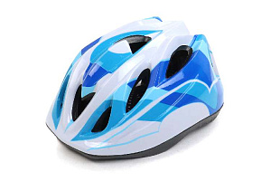 Шлем вело детский (цв. бело-синий) (размер 46-54см)