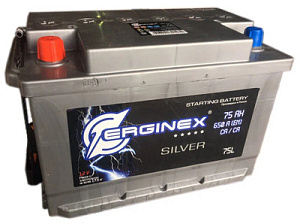 Аккумулятор ERGINEX 6CT-75.1 75Ач (прямая полярность) 12В 650А 278*175*190