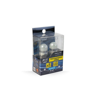 Лампа салона T20  6SMD 3030 6000K белая (2шт) блистер AVS