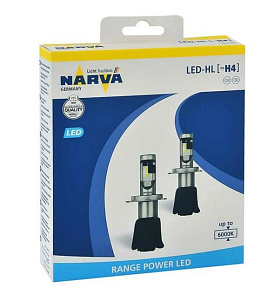 Лампа светодиодная H4 6000K  NARVA (2шт) 