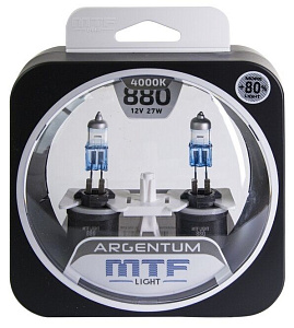 Набор ламп H27  60/55W 12V 4000K Argentum+80%  MTF (2шт)