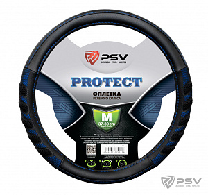 Оплетка  руля PSV PROTECT черно-синий М