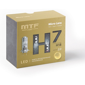 Лампы светодиодные H7/H18 12V 25W 6000K 2500LM MicroLENS  MTF LIGHT (2шт) 