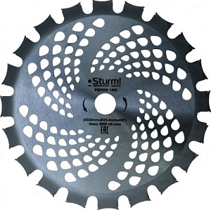 Нож для жесткой травы STURM 255мм x25,4 x40, с тверд. двусторон. напайк