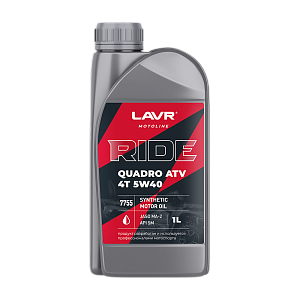 LAVR MOTO Ride QUADRO 4T 5W-40 1л (синт) SM масло моторное