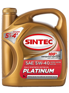 SINTEC Platinium 7000 5W-40  4л (синт) A3/B4 масло моторное 5л ПО ЦЕНЕ 4л