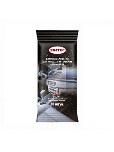 Салфетки влажные для ухода за интерьером (30шт)  SINTEC