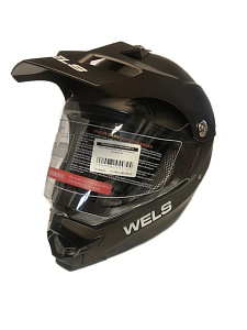 Шлем кроссовый мотард WELS 819-7, DOT (Черный матовый, M,L,XL)