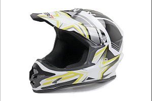 Шлем кроссовый SAFEBET HF-115 бело-желтый Q158Y "S,M,L,XL,XXL"