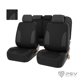 Авточехлы PSV King Next черно-серый, терморомб+экокожа