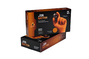Перчатки нитриловые оранжевые JSN50NATRIXOR10  нескользящие XL  JETAPRO  (25 п/уп)