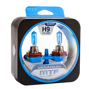 Набор ламп H9  65W 12V 5000K Vanadium  MTF (2шт)