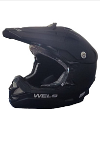Шлем кроссовый WELS 819-5, DOT (Черный матовый, XS,S,M,L,XL)