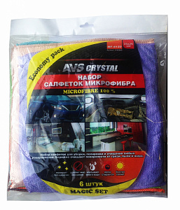 Салфетка микрофибра 25*25cм (6шт) AVS