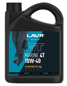 LAVR Marine 4T 10W-40 4л (синт) API SM масло моторное для лодочных двигателей