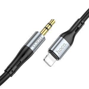 Кабель AUX/HOCO UPA22, Lightning 3.5 1м черный 