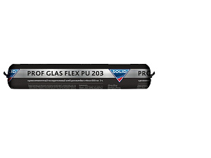 Клей для вклейки стекол полиуретановый, черный (3ч) 600мл SOLID PROF GLAS FLEX PU 203