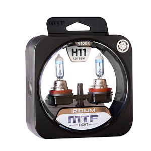 Набор ламп H11  55W 12V 4100K Iridium  MTF (2шт)
