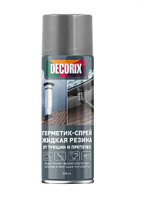 Герметик-спрей жидкая резина от трещин и протечек высокоэластичный серый 520мл DECORIX