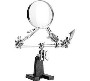 Зажим для пайки с лупой Третья рука MATRIX