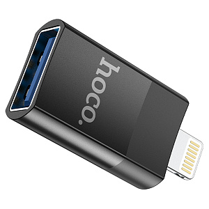 Переходник HOCO UA17, Lightning - USB2.0, черный