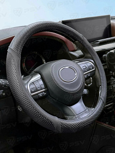 Оплетка  руля PSV RECT Fiber черный, М, экокожа