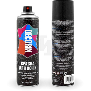 Краска-аэрозоль Чёрная для кожи 335мл DECORIX