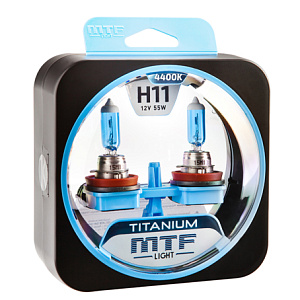 Набор ламп H11 55W 12V 4400K Titanium  MTF (2шт)
