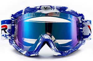 Очки кроссовые МОТО VEMAR VM-1021A (синие, цветное стекло)