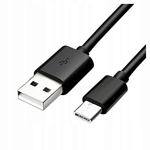 Кабель USB-TYPE-C 2м (резин. оплетка, черн.)