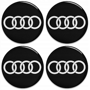 Эмблема на диски и колпаки самоклеящ. 60мм Audi к-т