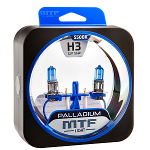 Набор ламп H3  55W 12V 5500K Palladium  MTF (2шт)