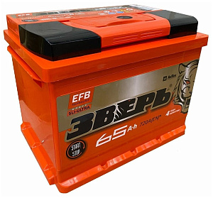Аккумулятор AKTEX ЗВЕРЬ EFB 65Ач 680А (+ - ) п.п. 242*175*190