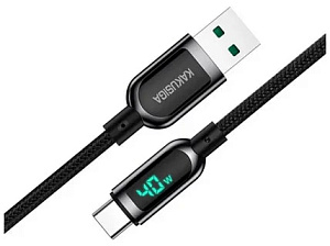 Кабель Type-C-USB, в обмотке, с индикатором напряжения