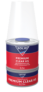 Лак SOLID PREMIUM CLEAR HS (500+250мл) - 2K лак системы HS (в комп. с отвердит.)