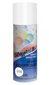 Краска-аэрозоль белая глянцевая 265гр MAGIC LINE (12)