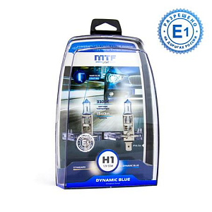 Набор ламп H1  55W 12V 3300K Dynamic Blue  MTF (2шт)